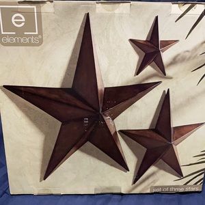 Wall decor-set of 3 Metal stars, Golden brown color (according to packaging).